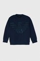 Дитяча бавовняна кофта Emporio Armani без капюшона блакитний 6R4MJ1.4JSRZ