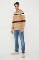 Βαμβακερή μπλούζα Tommy Hilfiger MW0MW31489 μπεζ AW23