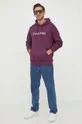 Bombažen pulover Calvin Klein vijolična