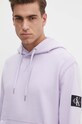 Bavlněná mikina Calvin Klein Jeans fialová J30J323430
