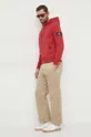 Bombažen pulover Calvin Klein Jeans rdeča