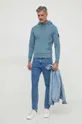 Βαμβακερή μπλούζα Calvin Klein Jeans μπλε
