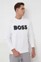 λευκό Βαμβακερή μπλούζα BOSS