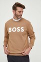 BOSS bluza bawełniana beżowy 50496642