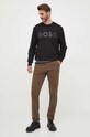 Бавовняна кофта BOSS 50496642 чорний AW23