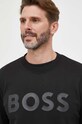Бавовняна кофта BOSS чорний 50496642