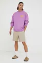Bombažen pulover Levi's vijolična