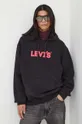 Βαμβακερή μπλούζα Levi's μαύρο