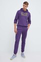 Bavlněná mikina EA7 Emporio Armani 6RPM17.PJSLZ fialová AW23