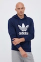 Бавовняна кофта adidas Originals з капюшоном темно-синій IM4496