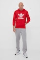 Bavlněná mikina adidas Originals Classics Trefoil Hoodie IM4497 červená AW23