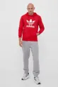 adidas Originals bluza bawełniana Classics Trefoil Hoodie czerwony