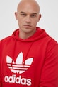 Bavlněná mikina adidas Originals Classics Trefoil Hoodie červená IM4497