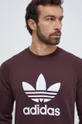 καφέ Βαμβακερή μπλούζα adidas Originals