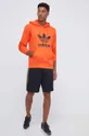 Βαμβακερή μπλούζα adidas Originals πορτοκαλί