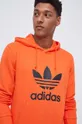oranžna Bombažen pulover adidas Originals
