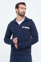 Бавовняна кофта лаунж Emporio Armani Underwear з капюшоном темно-синій 112053.3F573