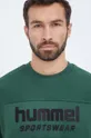 Βαμβακερή μπλούζα Hummel πράσινο