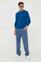 Volnen pulover United Colors of Benetton mornarsko modra