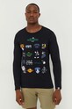 Bavlnené tričko s dlhým rukávom United Colors of Benetton x Disney slim čierna 3VR54M016.100