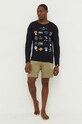 United Colors of Benetton longsleeve bawełniany x Disney 3VR54M016.100 czarny AW23