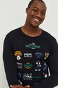 United Colors of Benetton longsleeve bawełniany x Disney czarny 3VR54M016.100