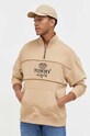 Βαμβακερή μπλούζα Tommy Jeans μπεζ DM0DM17800