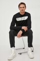 Βαμβακερή μπλούζα με μακριά μανίκια PLEIN SPORT AACC.MTK6671.STE003N μαύρο AW23