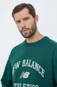 zielony New Balance bluza bawełniana
