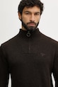 Barbour sweter wełniany brązowy MKN0339