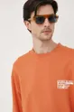 narancssárga Calvin Klein Jeans pamut melegítőfelső