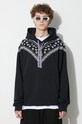 Marcelo Burlon hanorac de bumbac bandană negru CMBB106F23FLE0071001