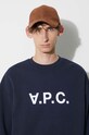 Bavlněná mikina A.P.C. COFDX.H27836 námořnická modř