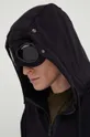 čierna Bavlnená mikina C.P. Company Diagonal Raised Fleece Zipped Goggle Hoodie
