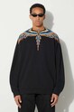 Marcelo Burlon bluza bawełniana Optical Wings nadruk czarny CMBA097F23FLE0011033