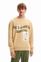 Desigual hanorac de bumbac 23WMSK07 SWEAT_JESUS print bej 23WMSK07
