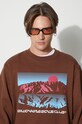 Pamučna dukserica Billionaire Boys Club MOUNTAINSCAPE CREWNECK B23337 smeđa