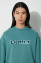 Butter Goods bluză Cord Logo Crewneck Sweatshirt BGQ3232304 verde