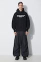 Βαμβακερή μπλούζα Engineered Garments Raglan Hoodie 23F1B021.NP098 μαύρο AW23