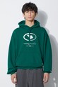 Pamučna dukserica Ader Error Etik Logo Hoodie BMADFWHD0101 zelena