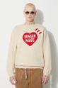 Sveter s prímesou vlny Human Made Heart Knit Sweater béžová HM26CS030