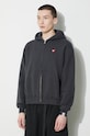 Human Made cotton sweatshirt Zip-Up Hoodie gray HM26CS040
