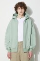 Clothing PLEASURES sweatshirt Oe Zip Up Hoodie P23W038.MATCHA green