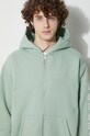 PLEASURES bluza Oe Zip Up Hoodie P23W038.MATCHA verde