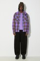 AAPE felpa Loose Fit Crewneck Back X-Bone ASWA324 violetto SS24