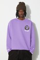 AAPE felpa Loose Fit Crewneck Back X-Bone violetto ASWA324