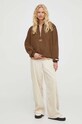 The Mercer Brand bluza bawełniana MEAP233013 brązowy