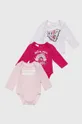 ροζ Βαμβακερά φορμάκια για μωρά Guess 3-pack Για κορίτσια