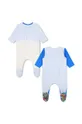 Bavlnené dupačky pre bábätká Marc Jacobs 2-pak modrá