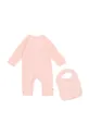 Хлопковый комбинезон для младенцев Tommy Hilfiger розовый